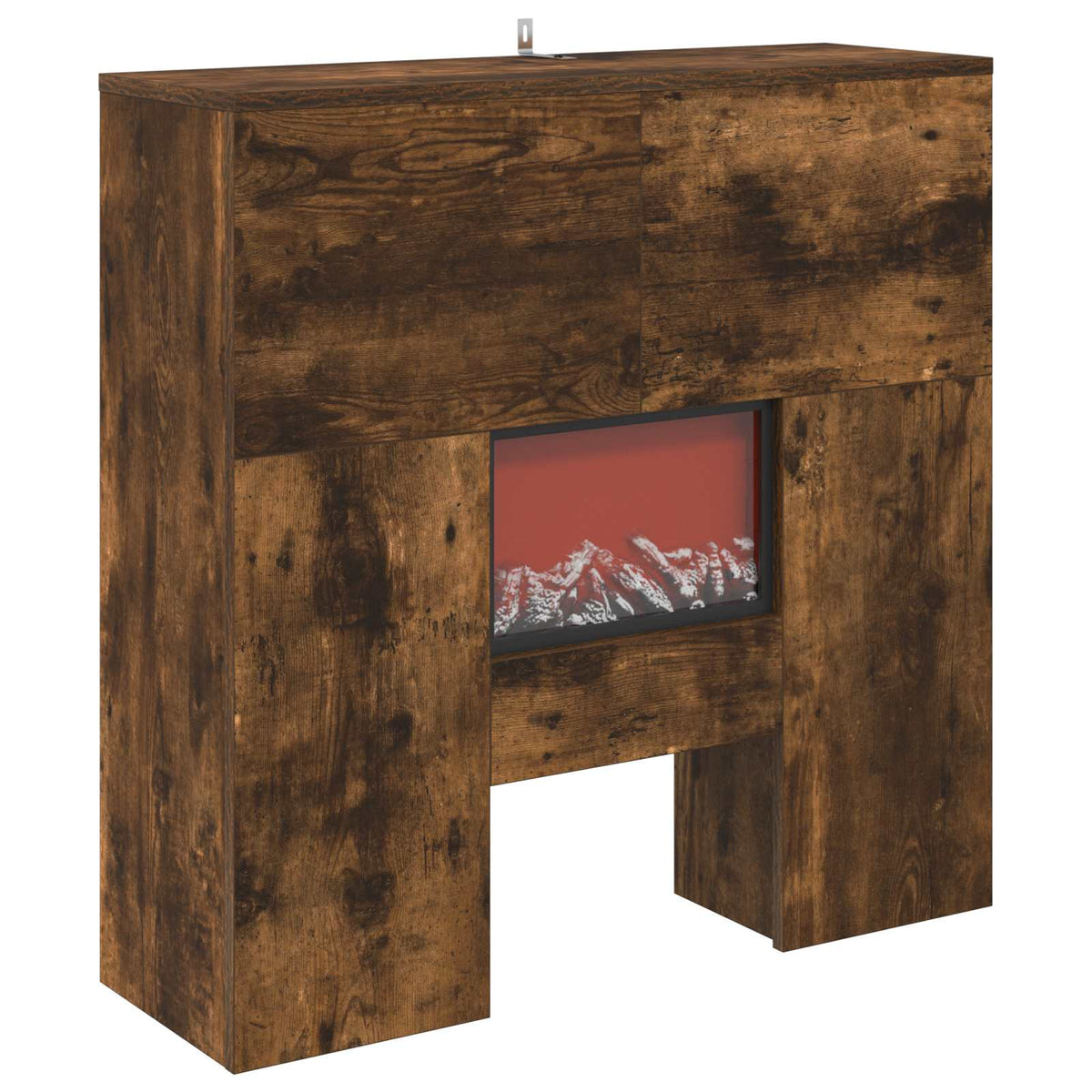 Electric Fireplace Smoked Oak 75 x 24.5 x 75 cm Engineered wood