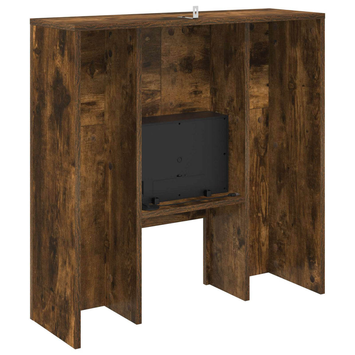 Electric Fireplace Smoked Oak 75 x 24.5 x 75 cm Engineered wood