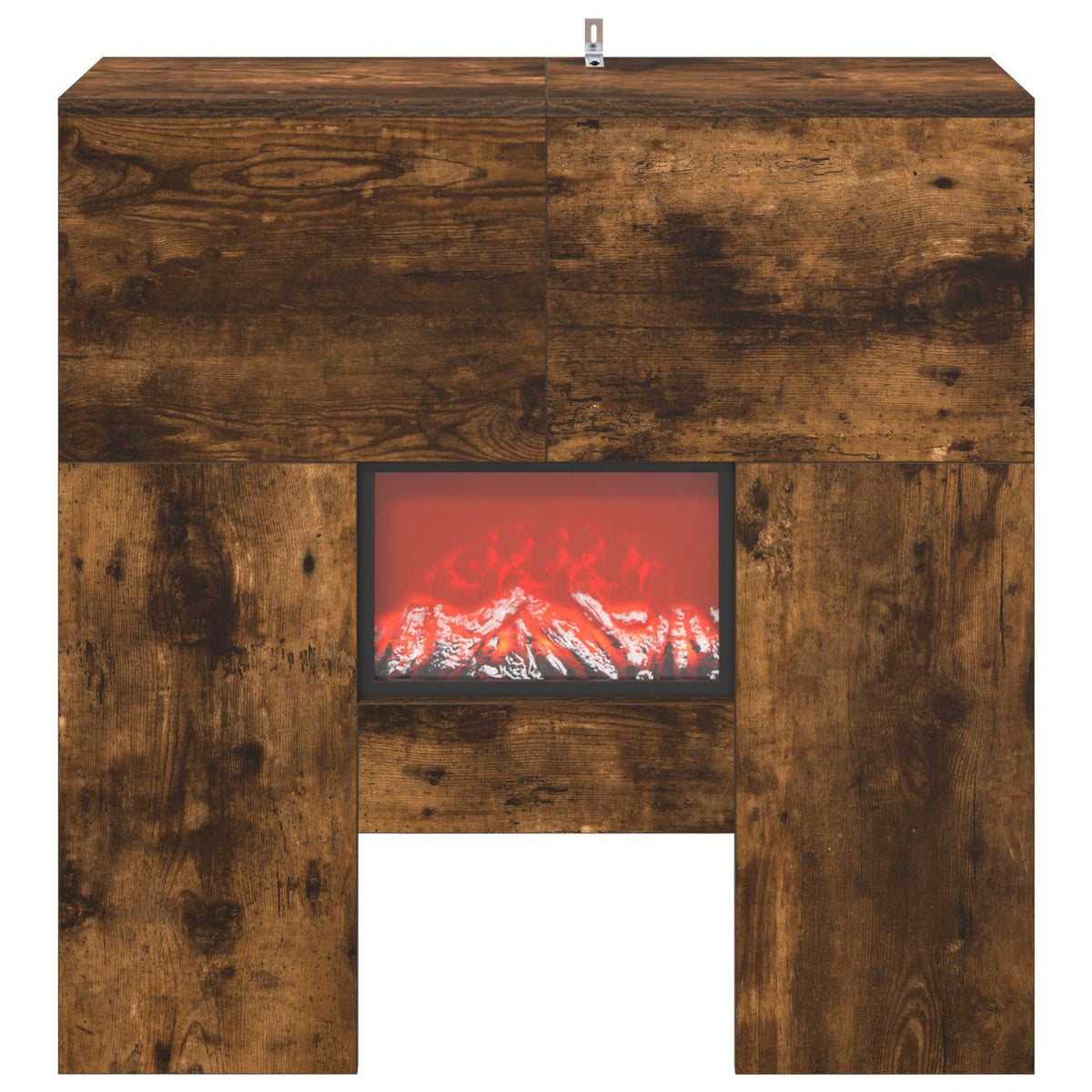 Electric Fireplace Smoked Oak 75 x 24.5 x 75 cm Engineered wood