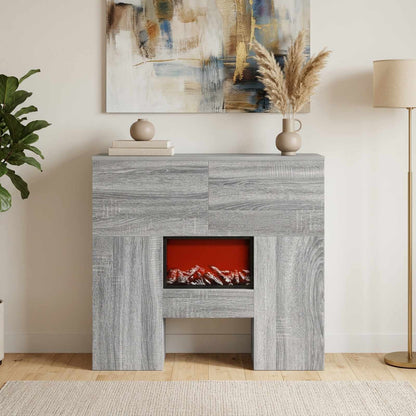 Electric Fireplace Grey Sonoma 75 x 24.5 x 75 cm