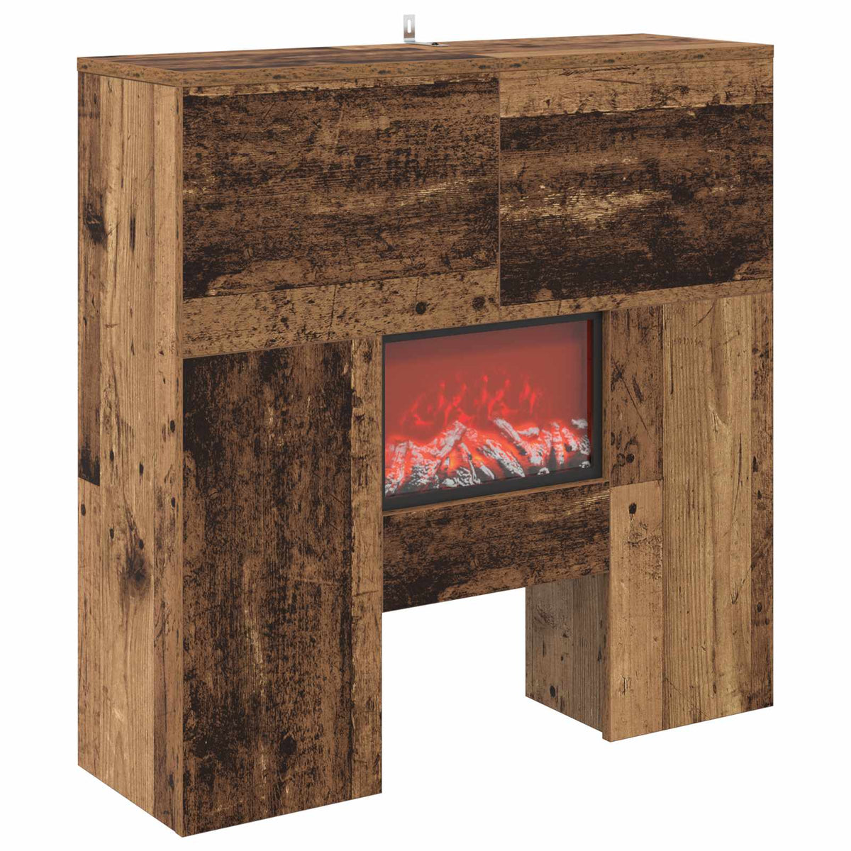 Electric Fireplace Old Wood 75 x 24.5 x 75 cm Engineered wood
