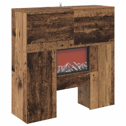 Electric Fireplace Old Wood 75 x 24.5 x 75 cm Engineered wood