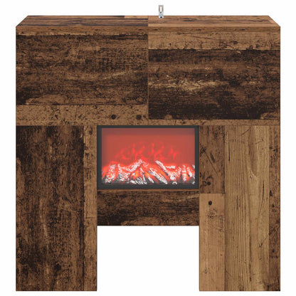 Electric Fireplace Old Wood 75 x 24.5 x 75 cm Engineered wood