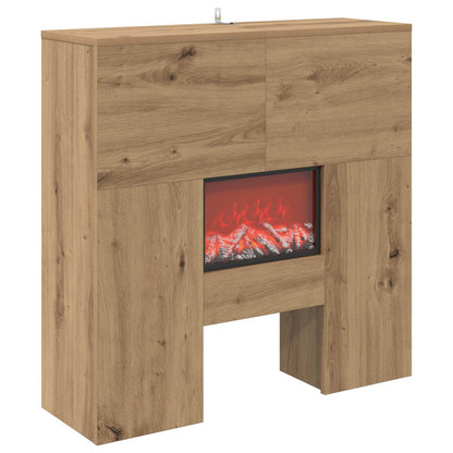 Electric Fireplace Artisan Oak 75 x 24.5 x 75 cm