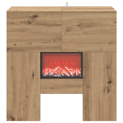 Electric Fireplace Artisan Oak 75 x 24.5 x 75 cm
