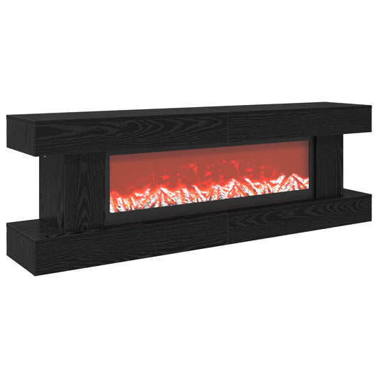 Electric Fireplace Black Oak 150 x 30 x 50 cm Engineered wood