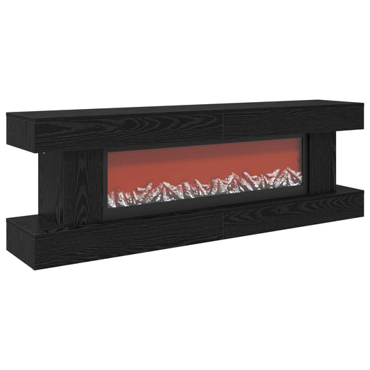 Electric Fireplace Black Oak 150 x 30 x 50 cm Engineered wood