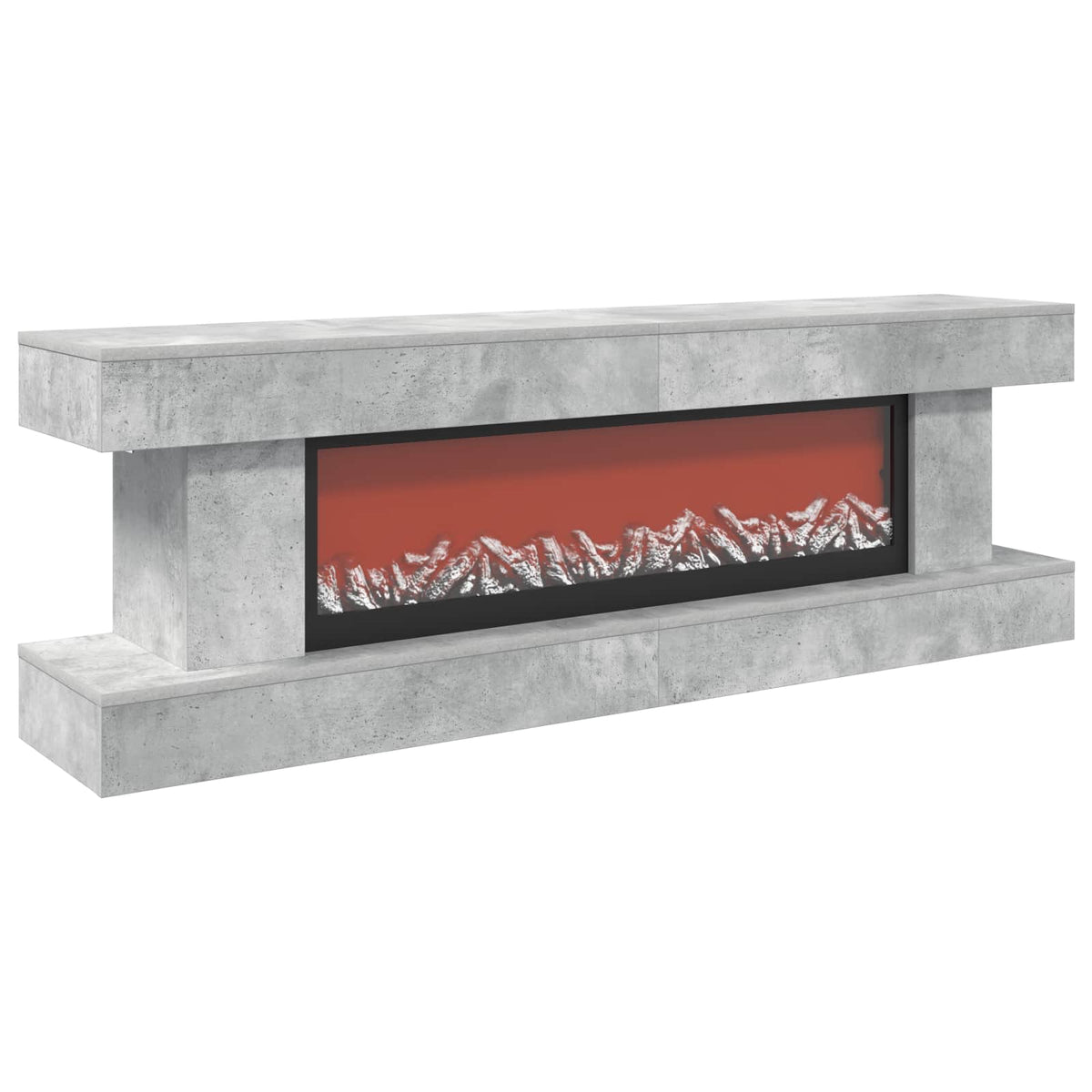 Electric Fireplace Concrete 150 x 30 x 50 cm Engineered wood