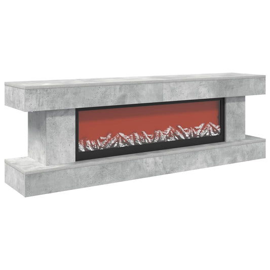 Electric Fireplace Concrete 150 x 30 x 50 cm Engineered wood