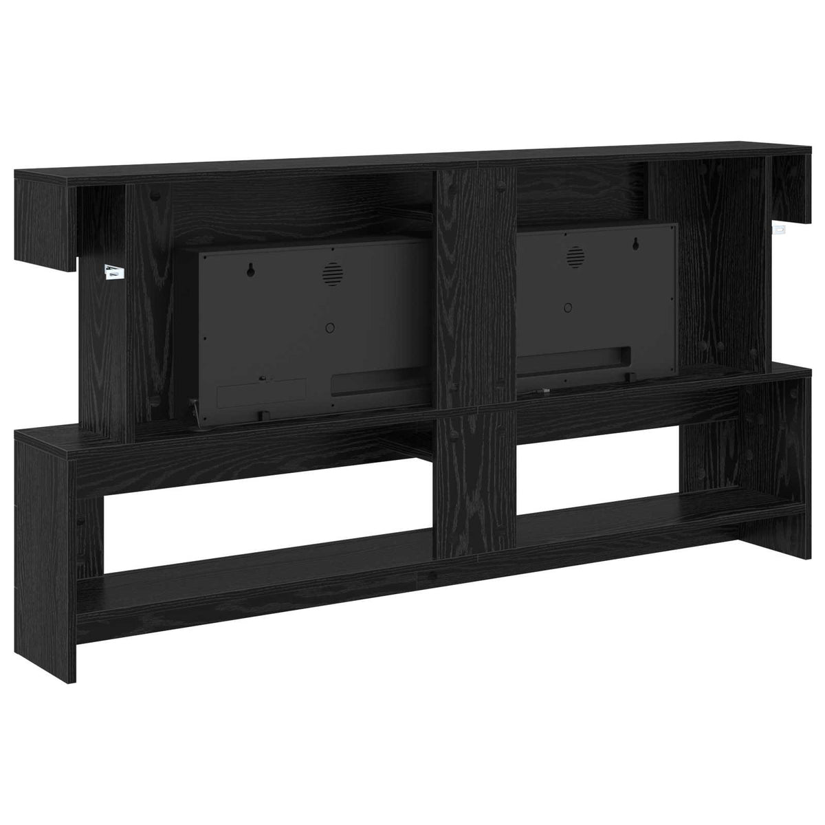 Electric Fireplace Black Oak 150 x 21 x 77 cm Engineered wood