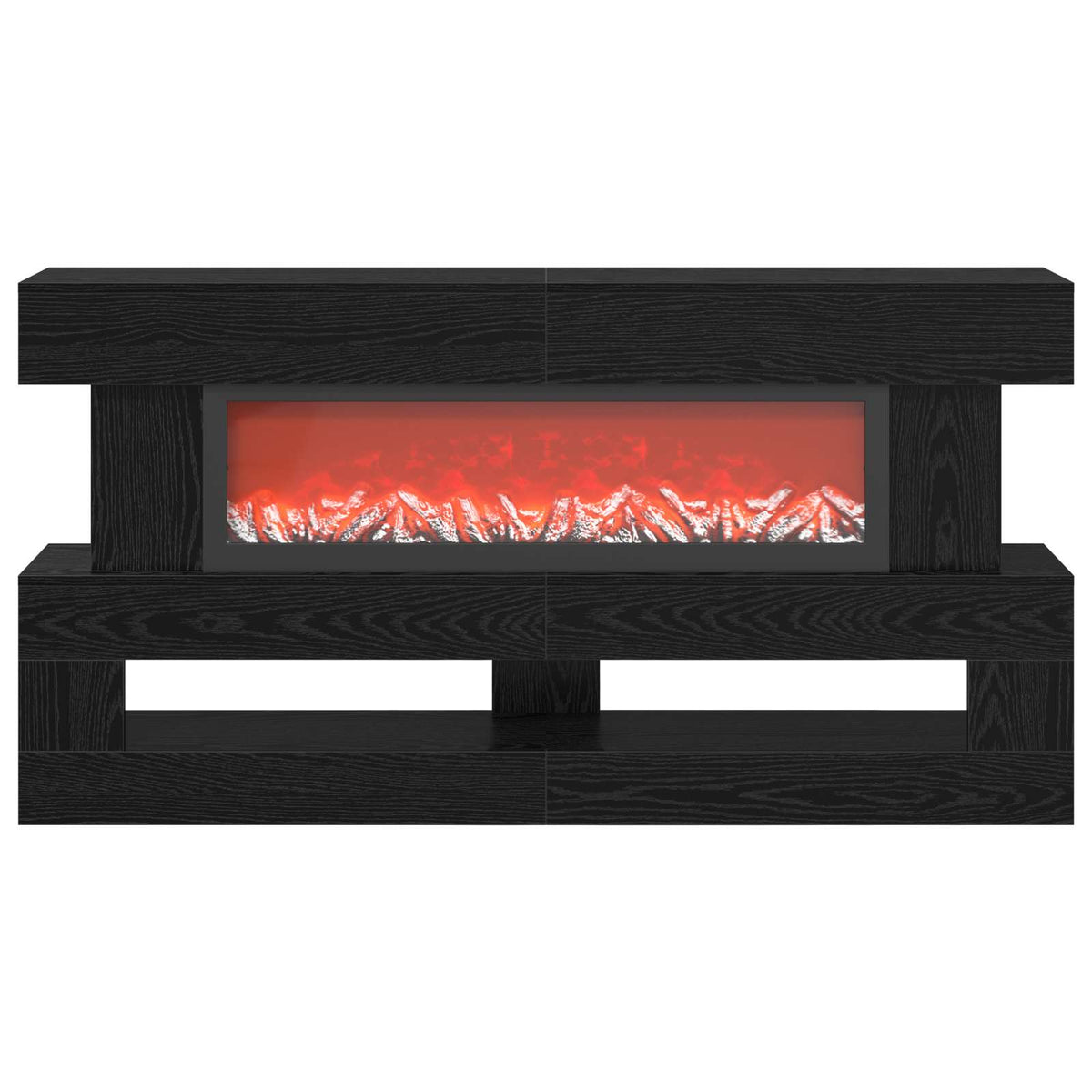 Electric Fireplace Black Oak 150 x 21 x 77 cm Engineered wood