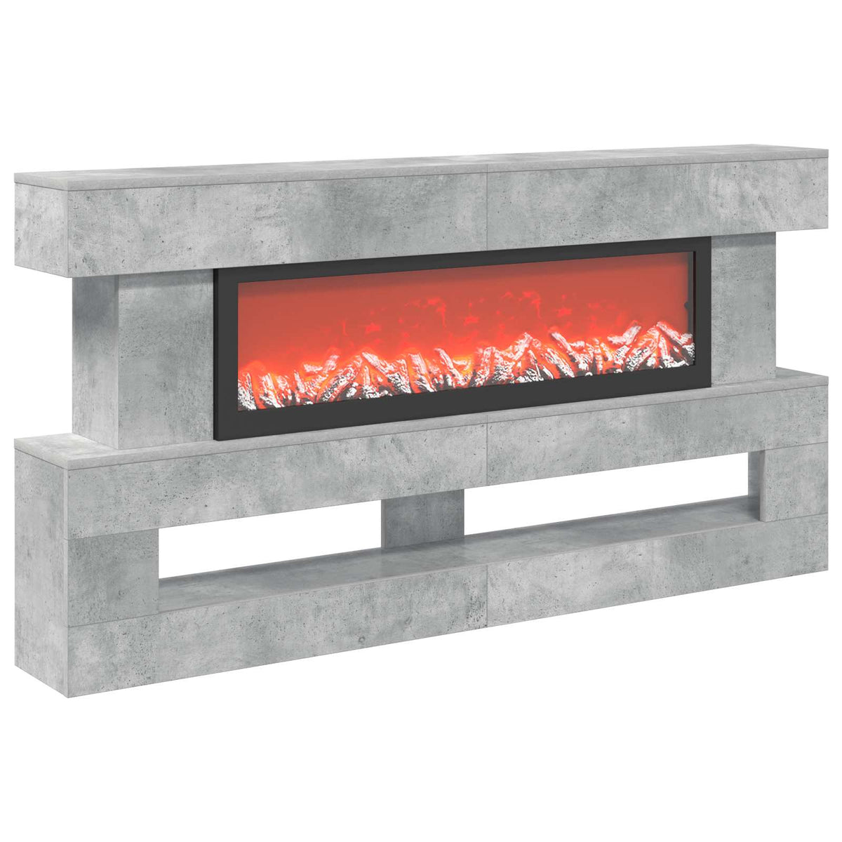 Electric Fireplace Concrete 150 x 21 x 77 cm Engineered wood