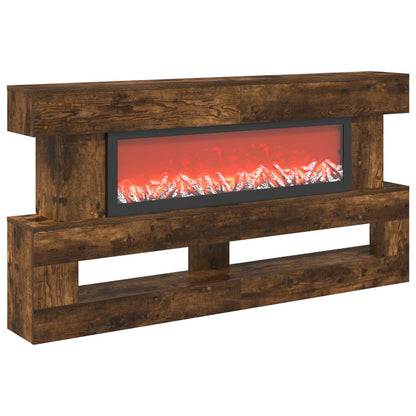 Electric Fireplace Smoked Oak 150 x 21 x 77 cm Engineered wood