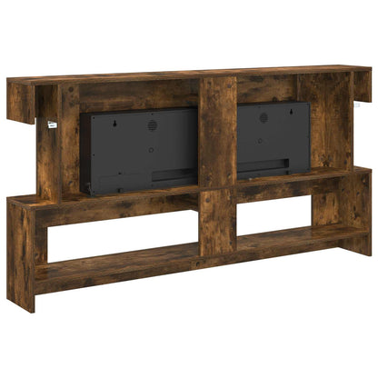 Electric Fireplace Smoked Oak 150 x 21 x 77 cm Engineered wood