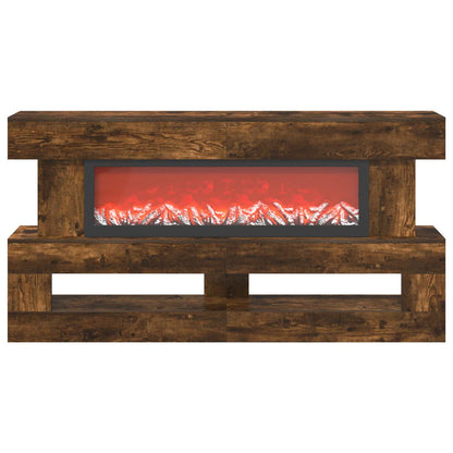 Electric Fireplace Smoked Oak 150 x 21 x 77 cm Engineered wood