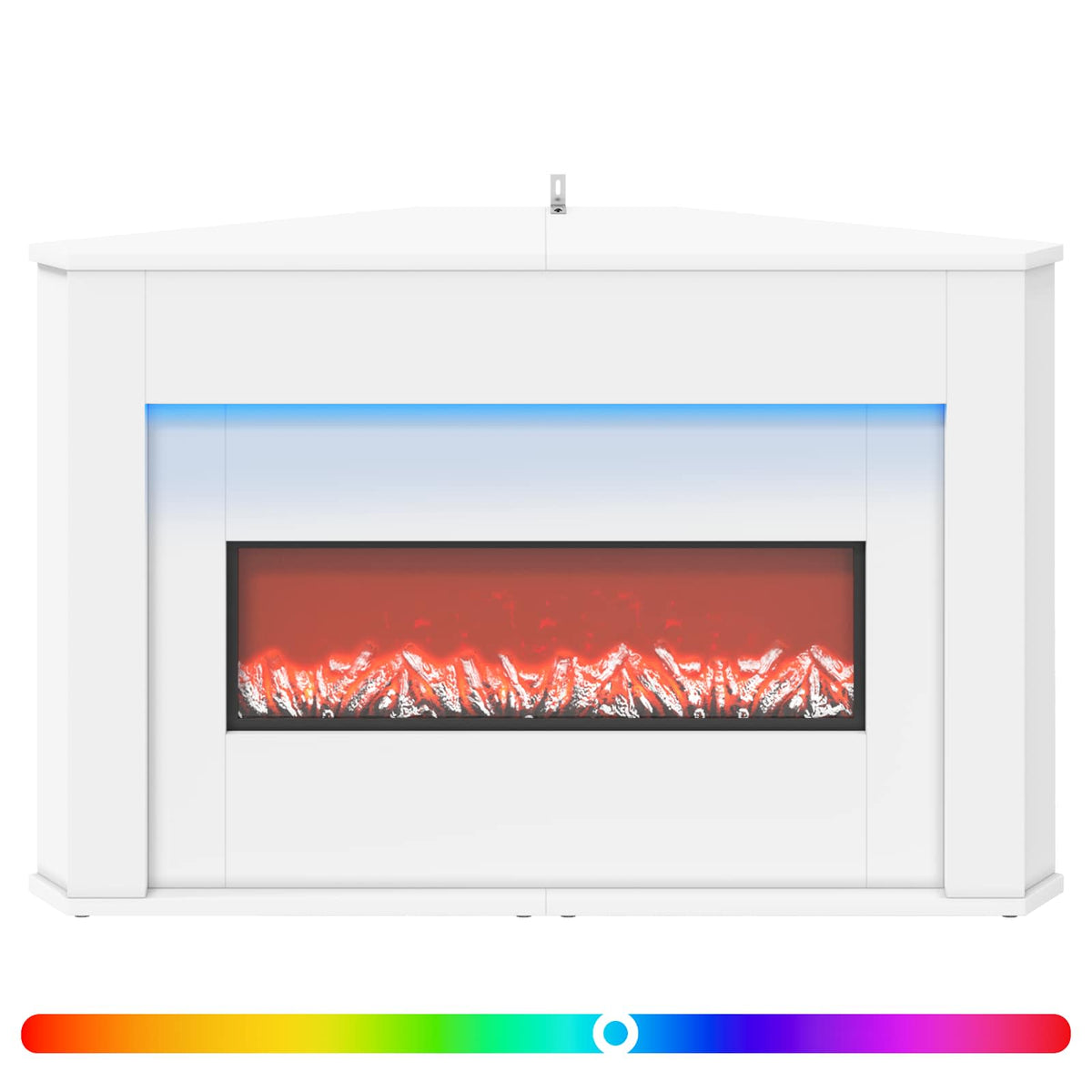 Fireplace with LED Strip White 95 x 42.5 x 60 cm