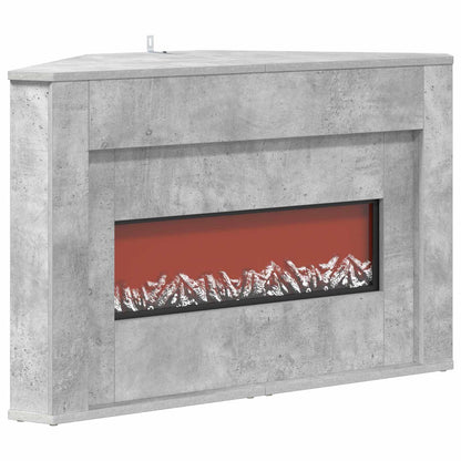 Fireplace with LED Strip Concrete 95 x 42.5 x 60 cm