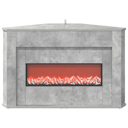 Fireplace with LED Strip Concrete 95 x 42.5 x 60 cm