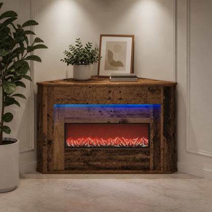 Fireplace with LED Strip Old Wood 95 x 42.5 x 60 cm