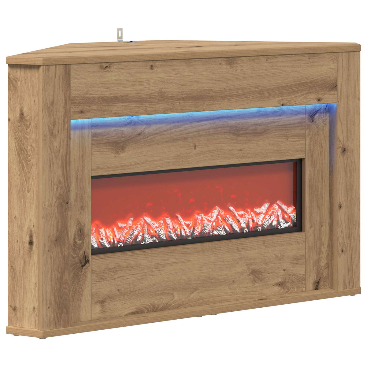 Fireplace with LED Strip Artisan Oak 95 x 42.5 x 60 cm