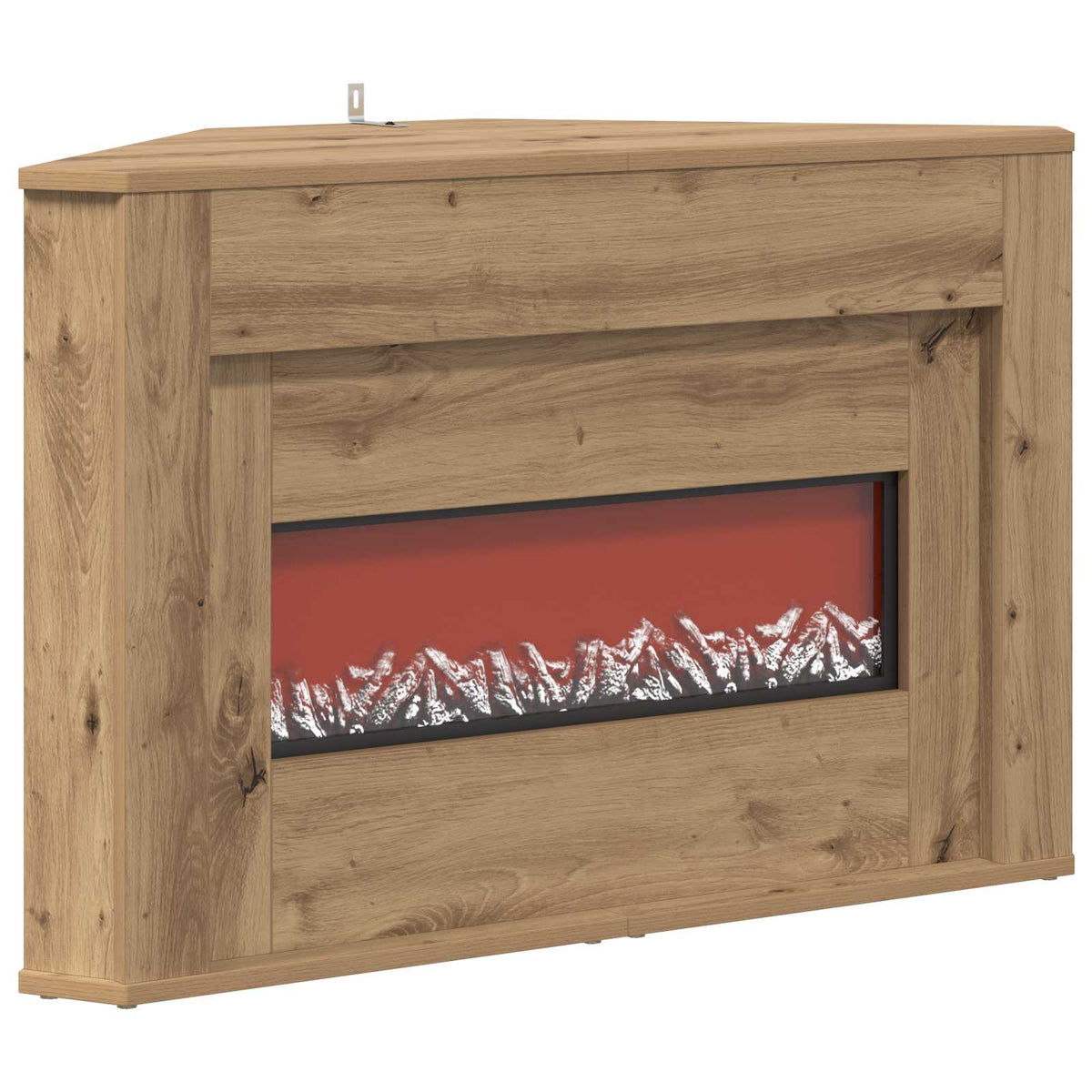 Fireplace with LED Strip Artisan Oak 95 x 42.5 x 60 cm
