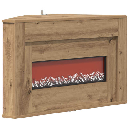 Fireplace with LED Strip Artisan Oak 95 x 42.5 x 60 cm