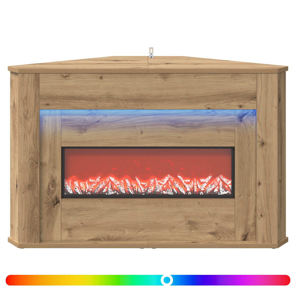 Fireplace with LED Strip Artisan Oak 95 x 42.5 x 60 cm
