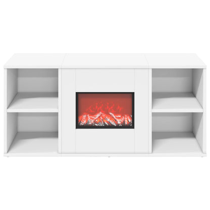 Electric Fireplace White 100 x 37 x 45.5 cm Engineered wood