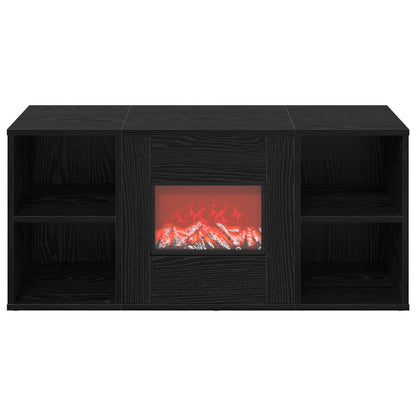 Electric Fireplace Black Oak 100 x 37 x 45.5 cm Engineered wood