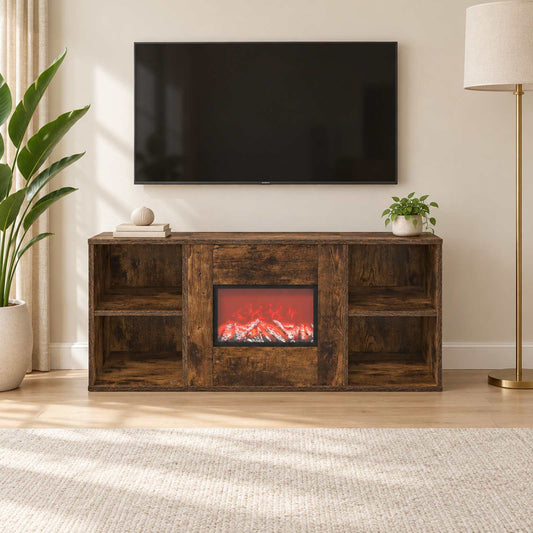 Electric Fireplace Smoked Oak 100 x 37 x 45.5 cm