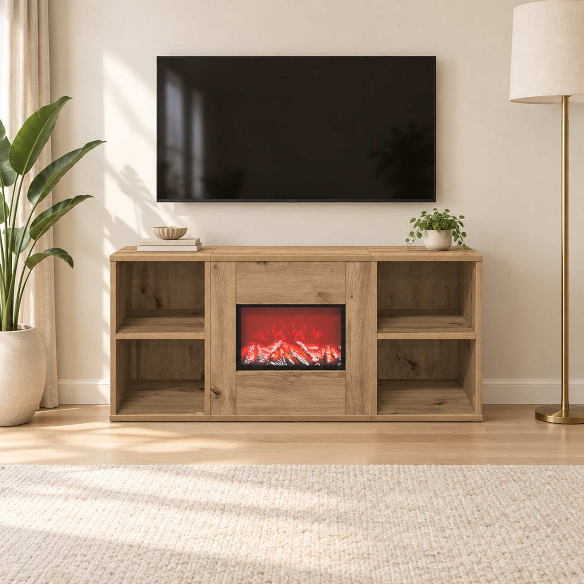 Electric Fireplace Artisan Oak 100 x 37 x 45.5 cm