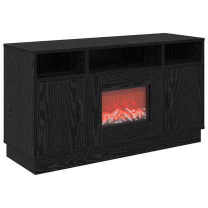 Electric Fireplace Black Oak 100 x 33 x 55 cm Engineered wood