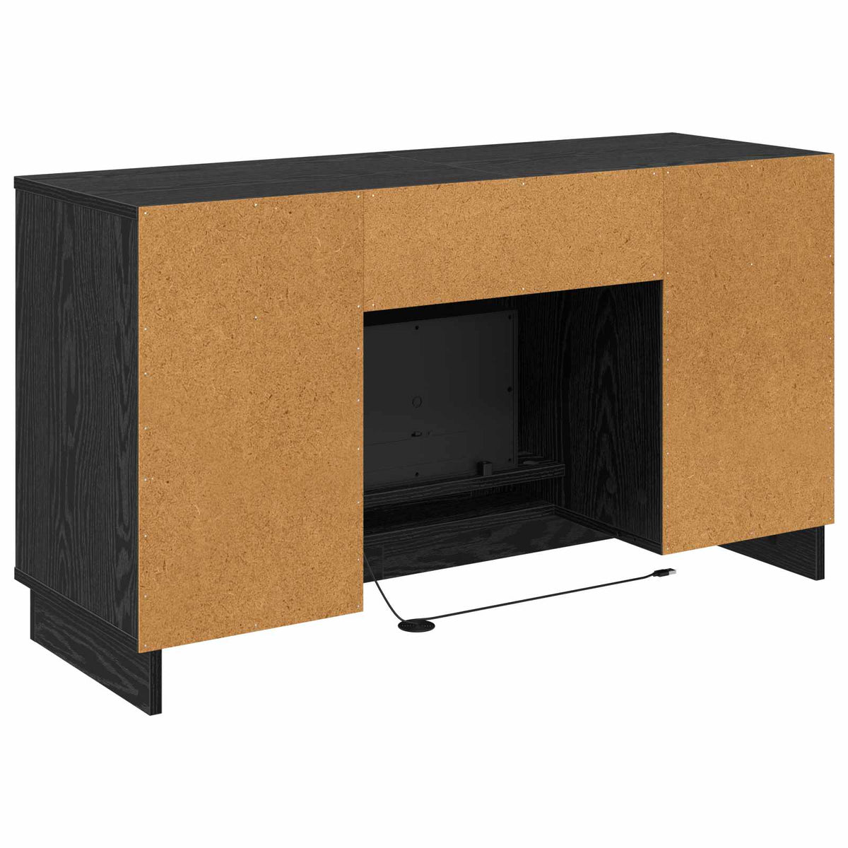 Electric Fireplace Black Oak 100 x 33 x 55 cm Engineered wood