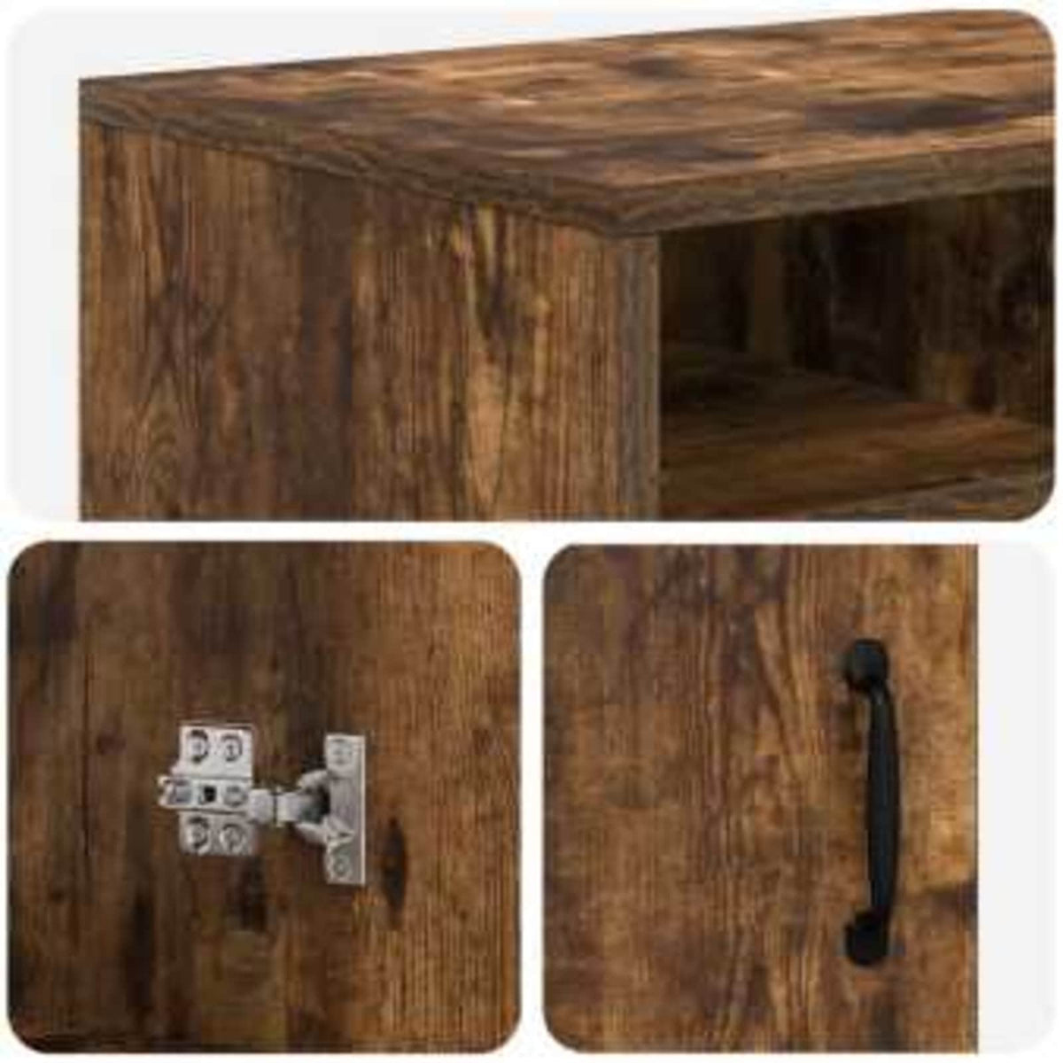 Electric Fireplace Smoked Oak 100 x 33 x 55 cm Engineered wood