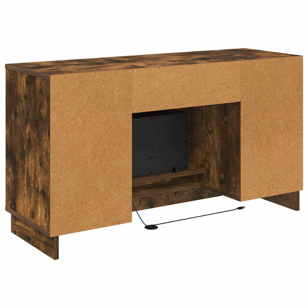 Electric Fireplace Smoked Oak 100 x 33 x 55 cm Engineered wood
