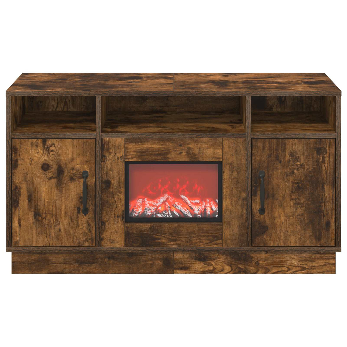 Electric Fireplace Smoked Oak 100 x 33 x 55 cm Engineered wood