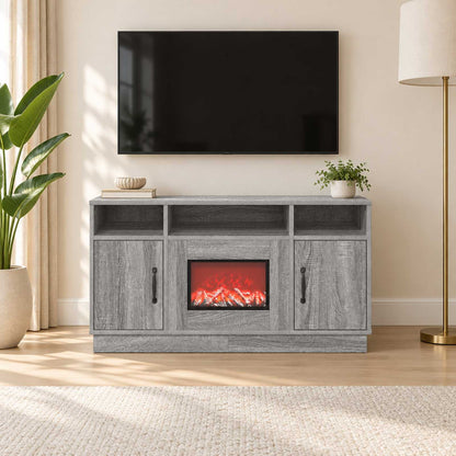 Electric Fireplace Grey Sonoma 100 x 33 x 55 cm Engineered wood