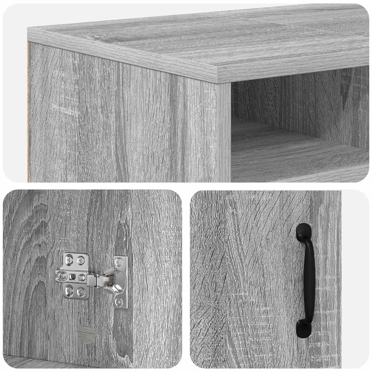 Electric Fireplace Grey Sonoma 100 x 33 x 55 cm Engineered wood