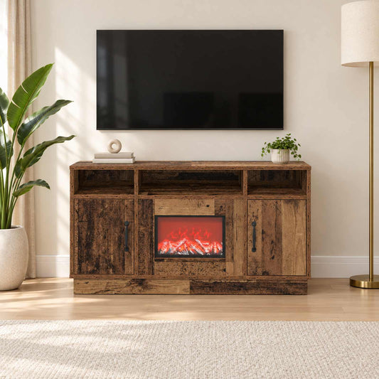 Electric Fireplace Old Wood 100 x 33 x 55 cm Engineered wood
