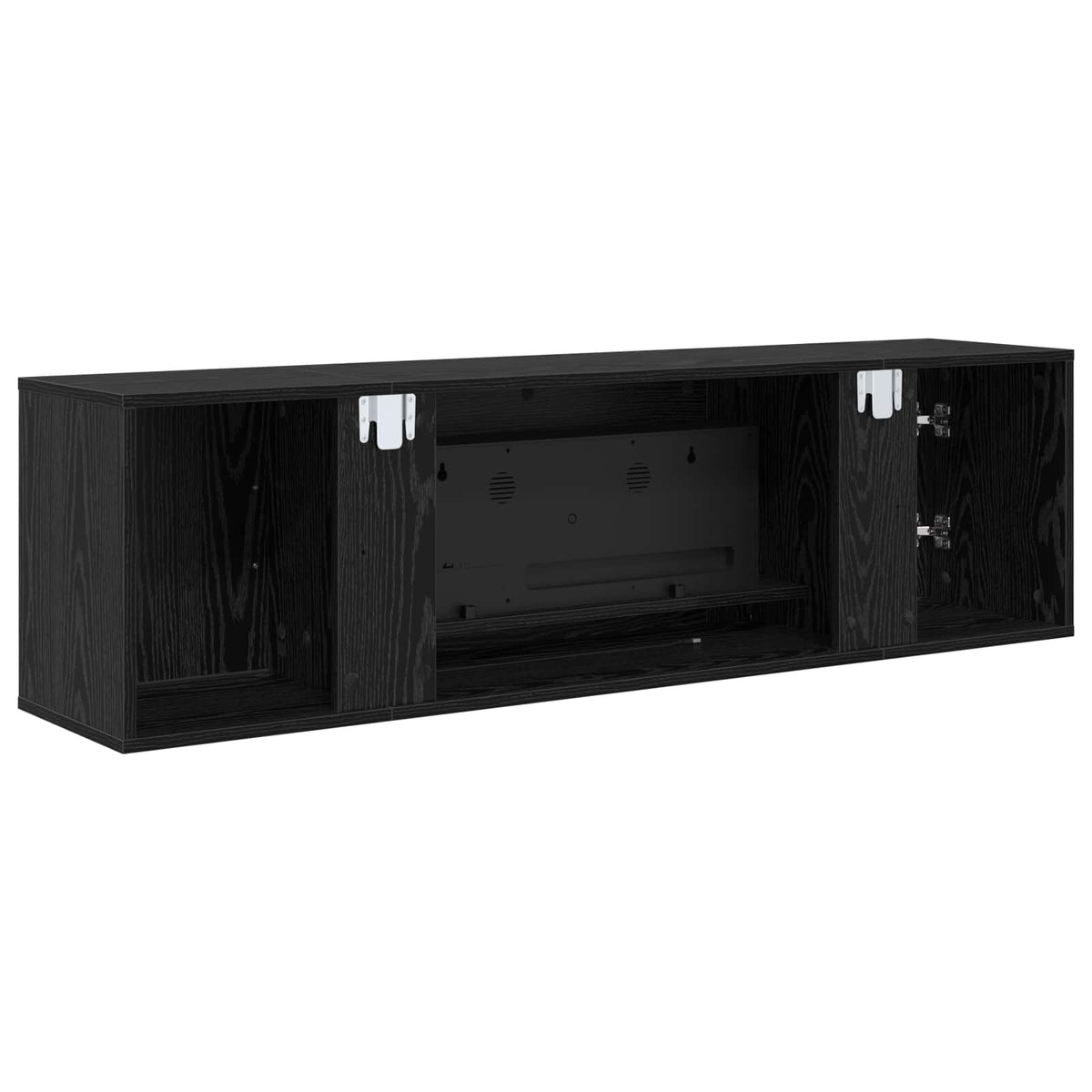 Electric Fireplace Black Oak 140.5 x 30 x 39 cm Engineered wood