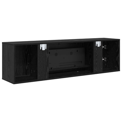 Electric Fireplace Black Oak 140.5 x 30 x 39 cm Engineered wood