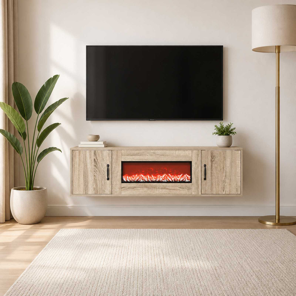 Electric Fireplace Sonoma 140.5 x 30 x 39 cm Engineered wood