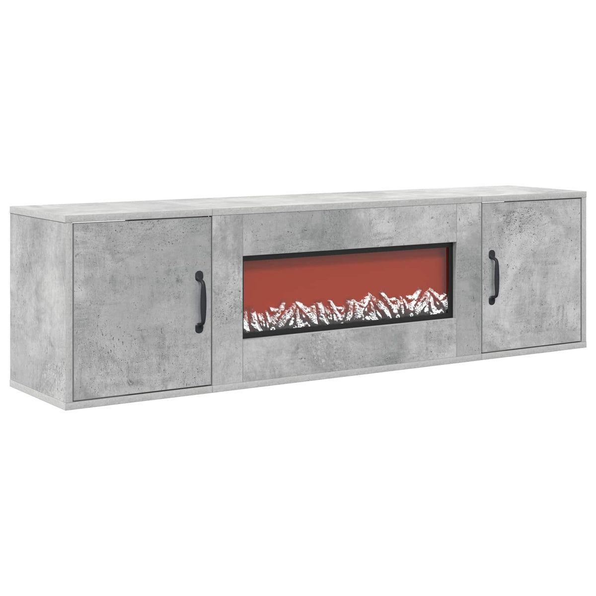 Electric Fireplace Concrete 140.5 x 30 x 39 cm Engineered wood