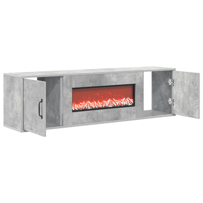 Electric Fireplace Concrete 140.5 x 30 x 39 cm Engineered wood
