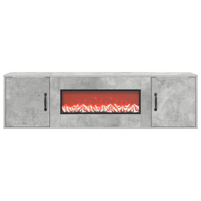 Electric Fireplace Concrete 140.5 x 30 x 39 cm Engineered wood