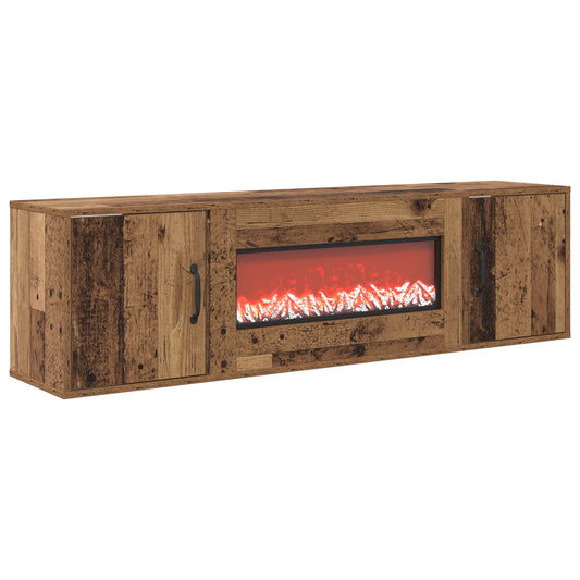 Electric Fireplace Old Wood 140.5 x 30 x 39 cm Engineered wood