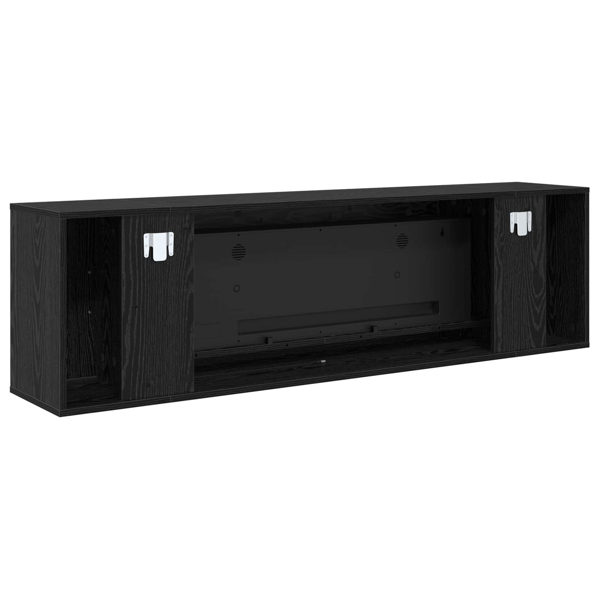 Electric Fireplace Black Oak 155 x 30 x 44 cm Engineered wood