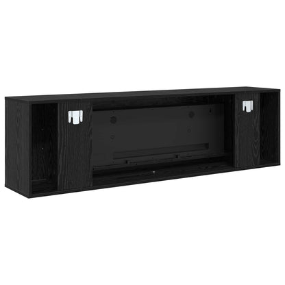 Electric Fireplace Black Oak 155 x 30 x 44 cm Engineered wood