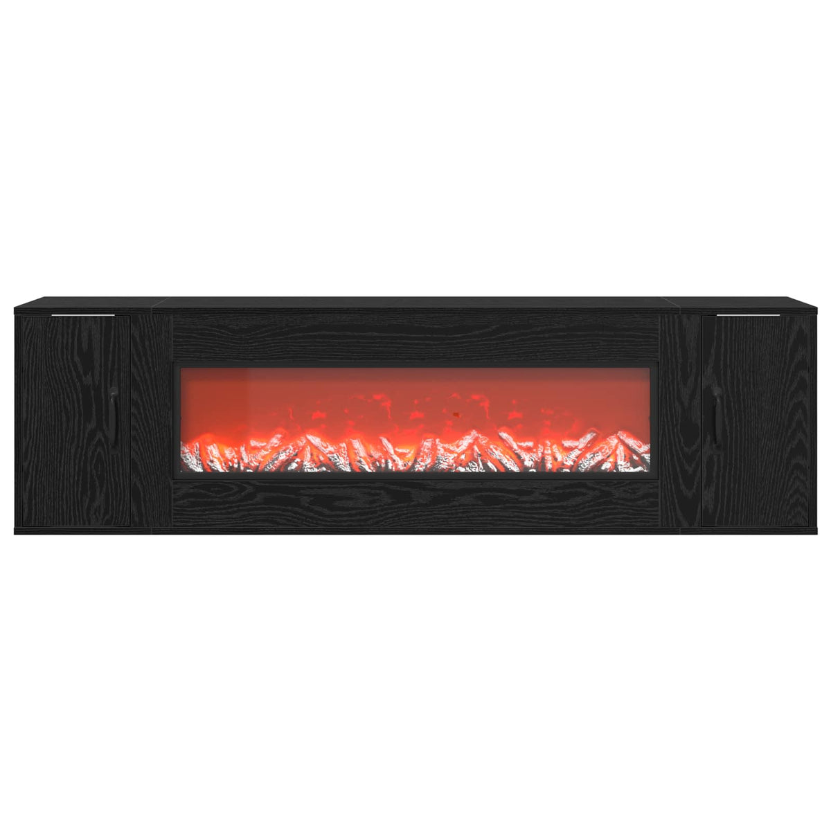 Electric Fireplace Black Oak 155 x 30 x 44 cm Engineered wood