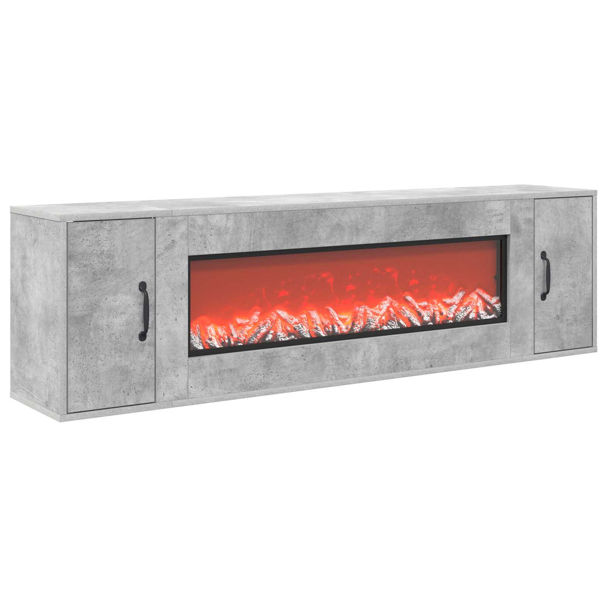 Electric Fireplace Concrete 155 x 30 x 44 cm Engineered wood